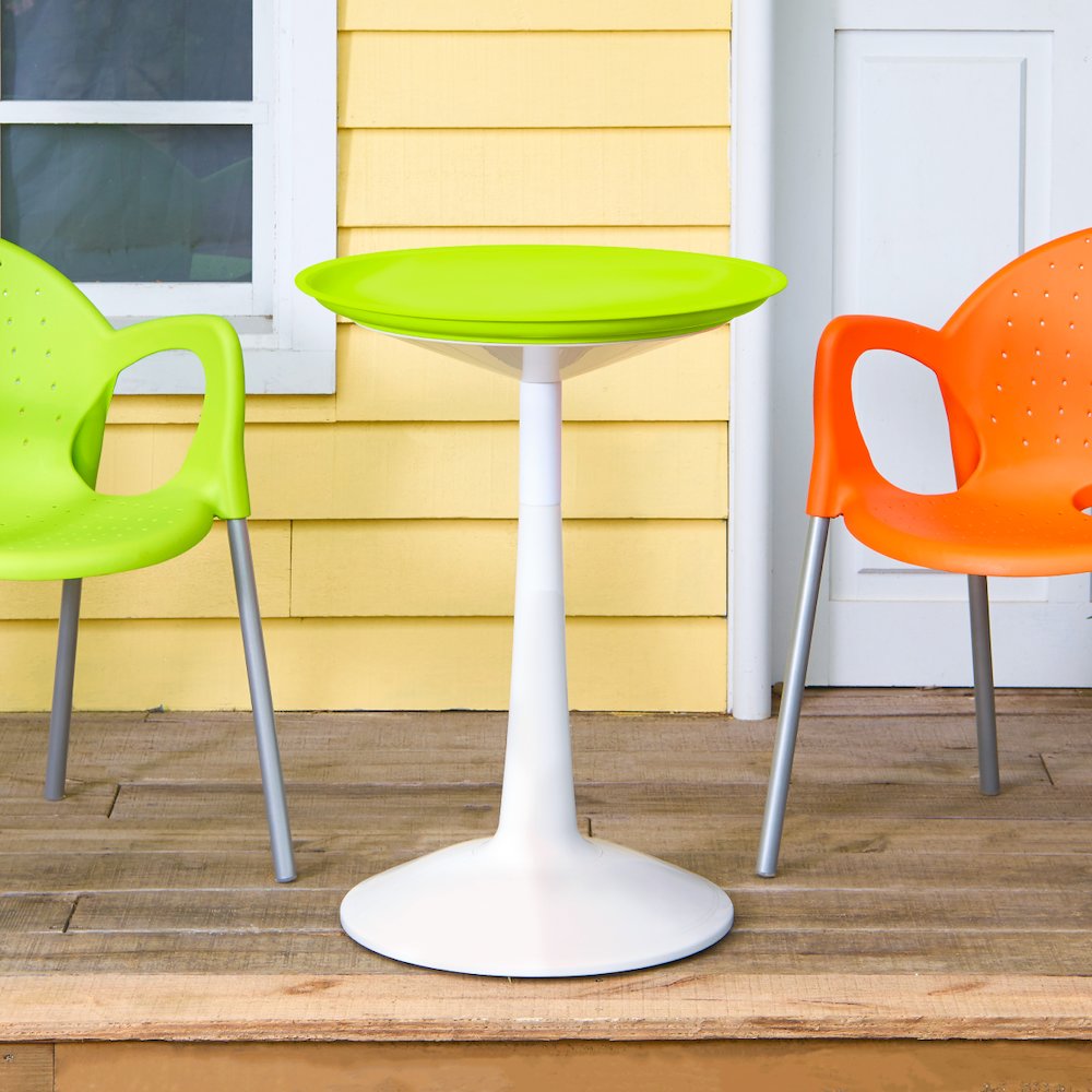 Lagoon Sprout Resin Adjustable Round Side Table. Picture 2
