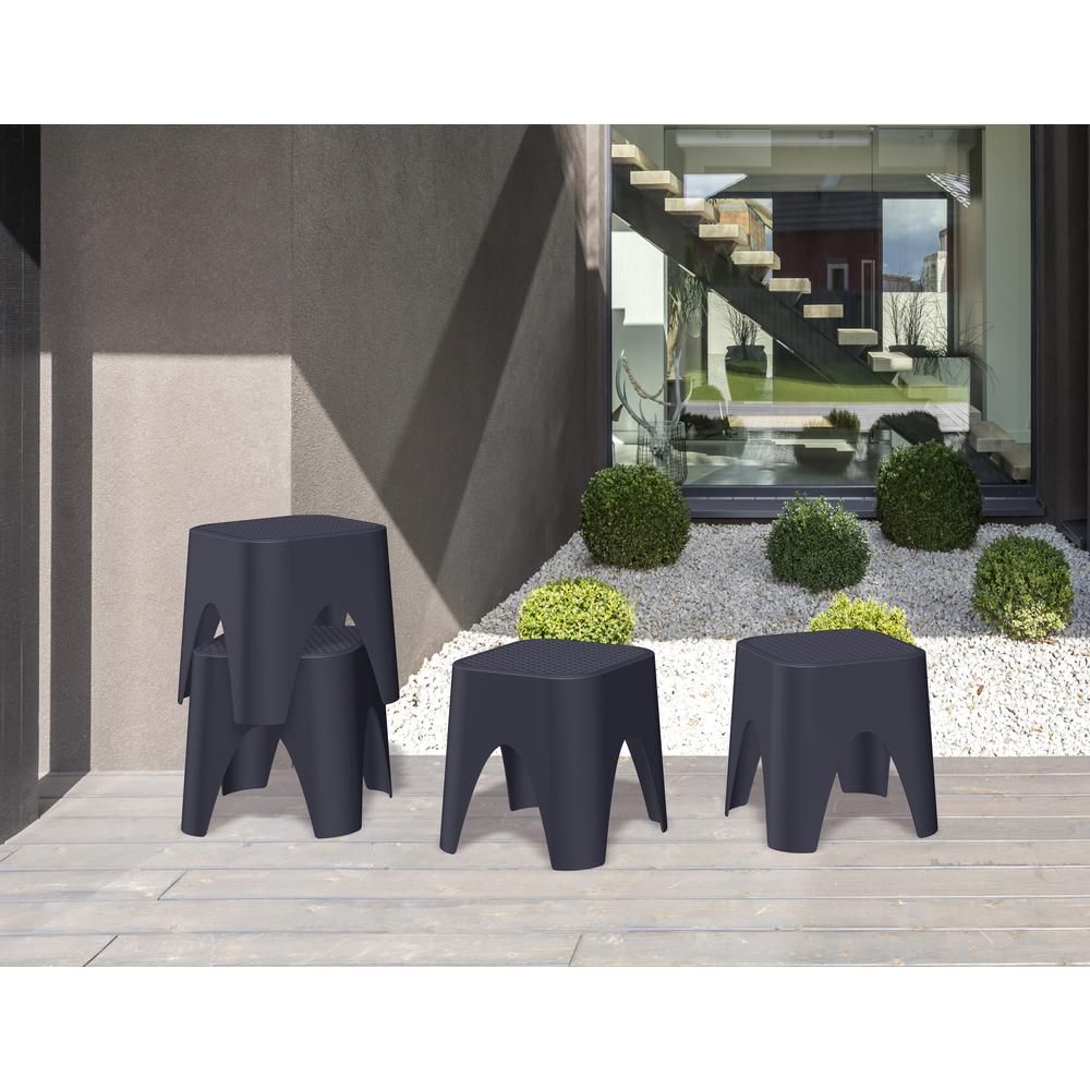 Mallorca Stackable Rattan Top Side Table/Ottoman Set of 2. Picture 3