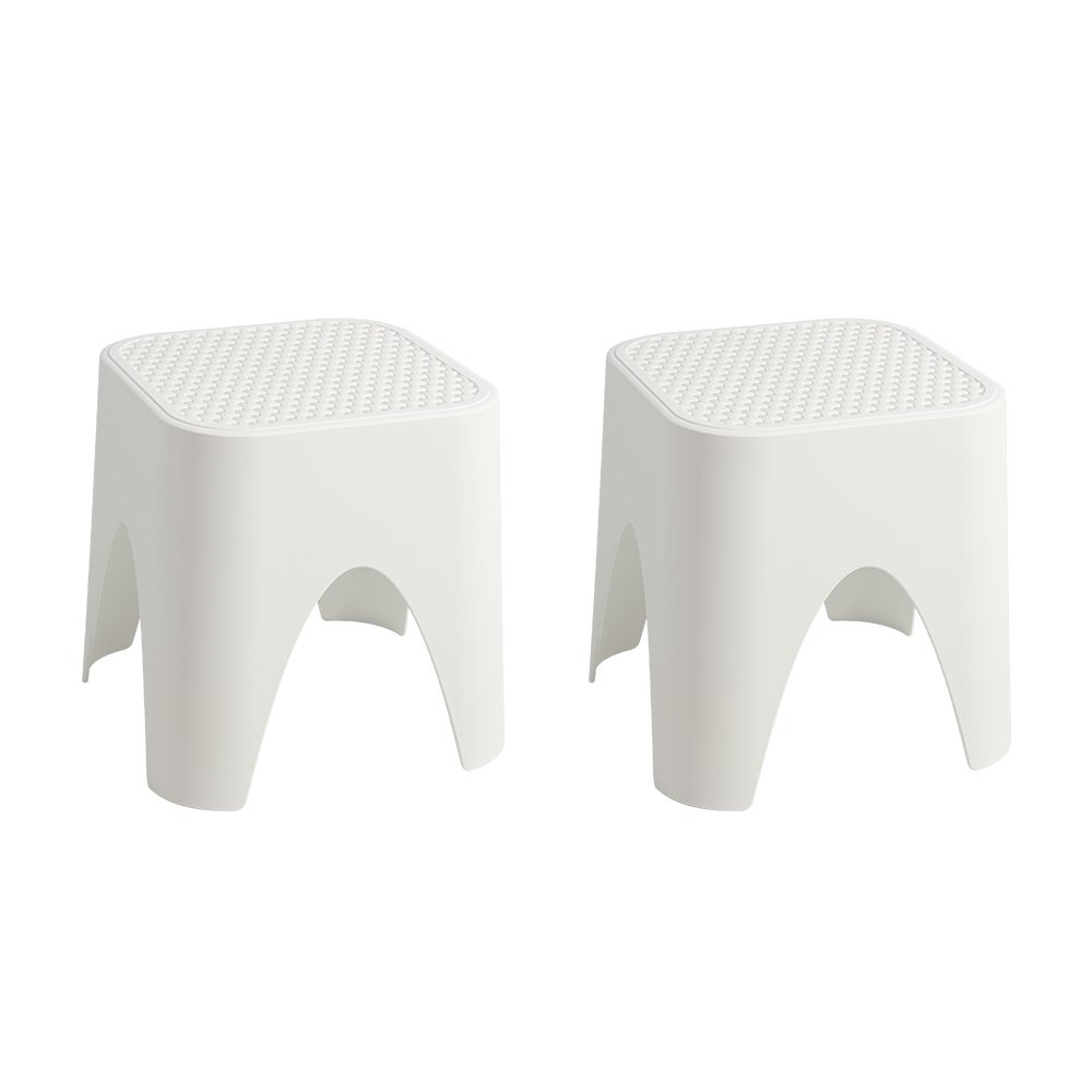 Mallorca Stackable Rattan Top Side Table/Ottoman Set of 2. Picture 1