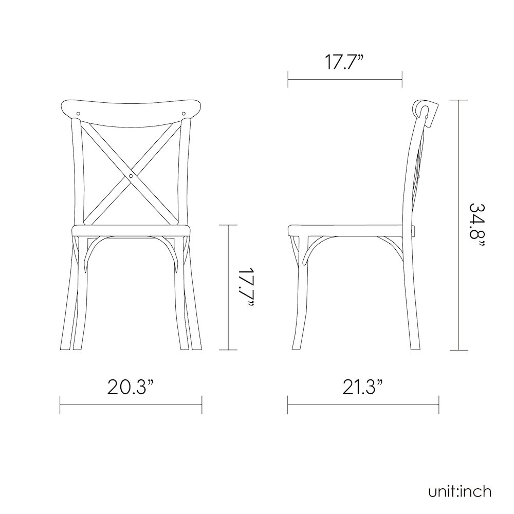 Stackable Resin Crossback Dining Chair Set of 2. Picture 7