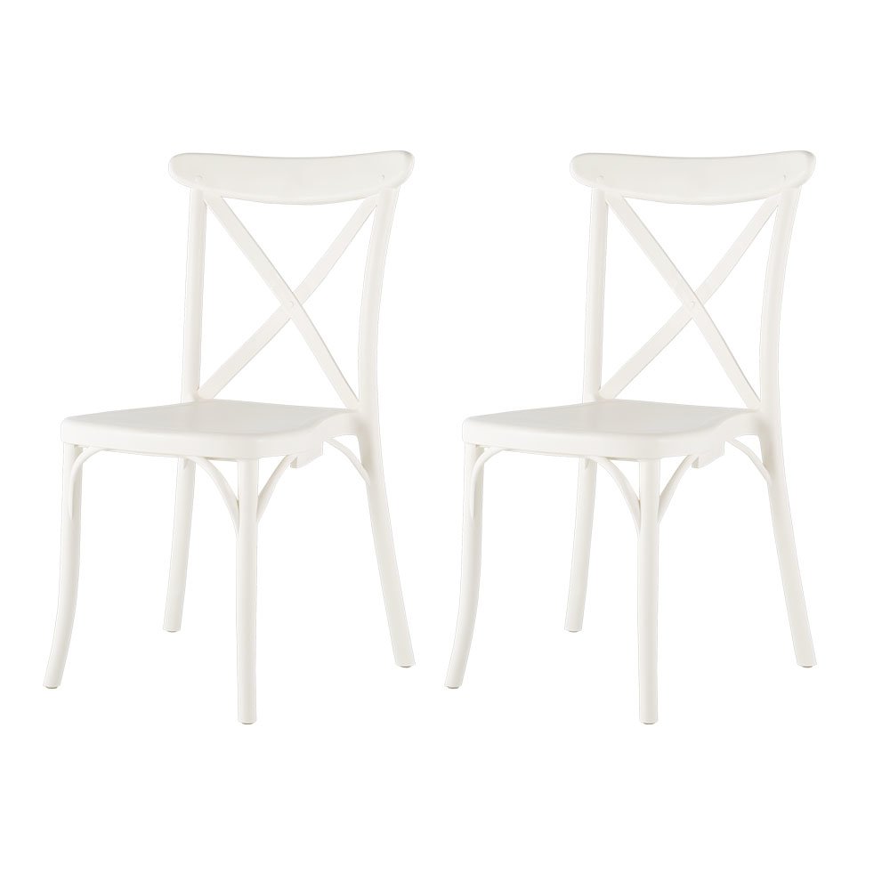 Stackable Resin Crossback Dining Chair Set of 2. Picture 1