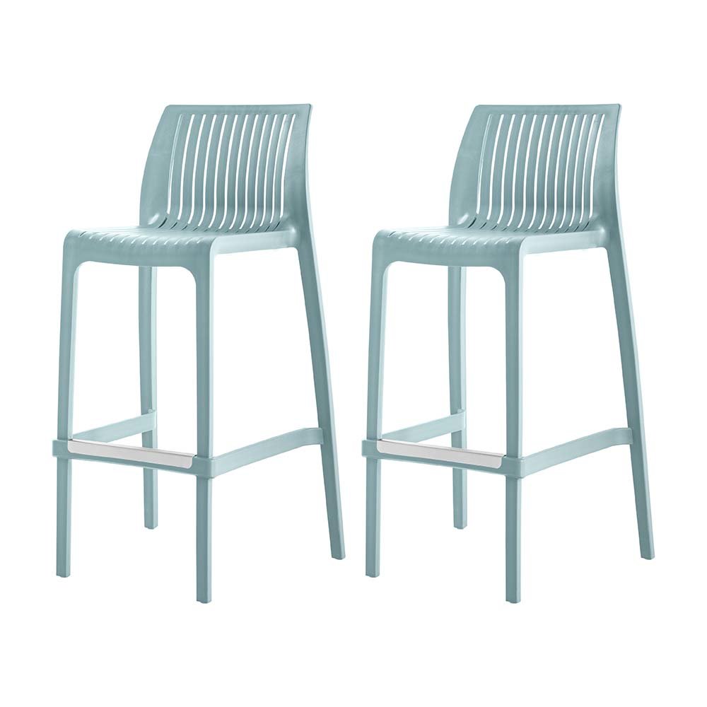 Milos Resin Stackable Bar Stool Set of 2. Picture 1