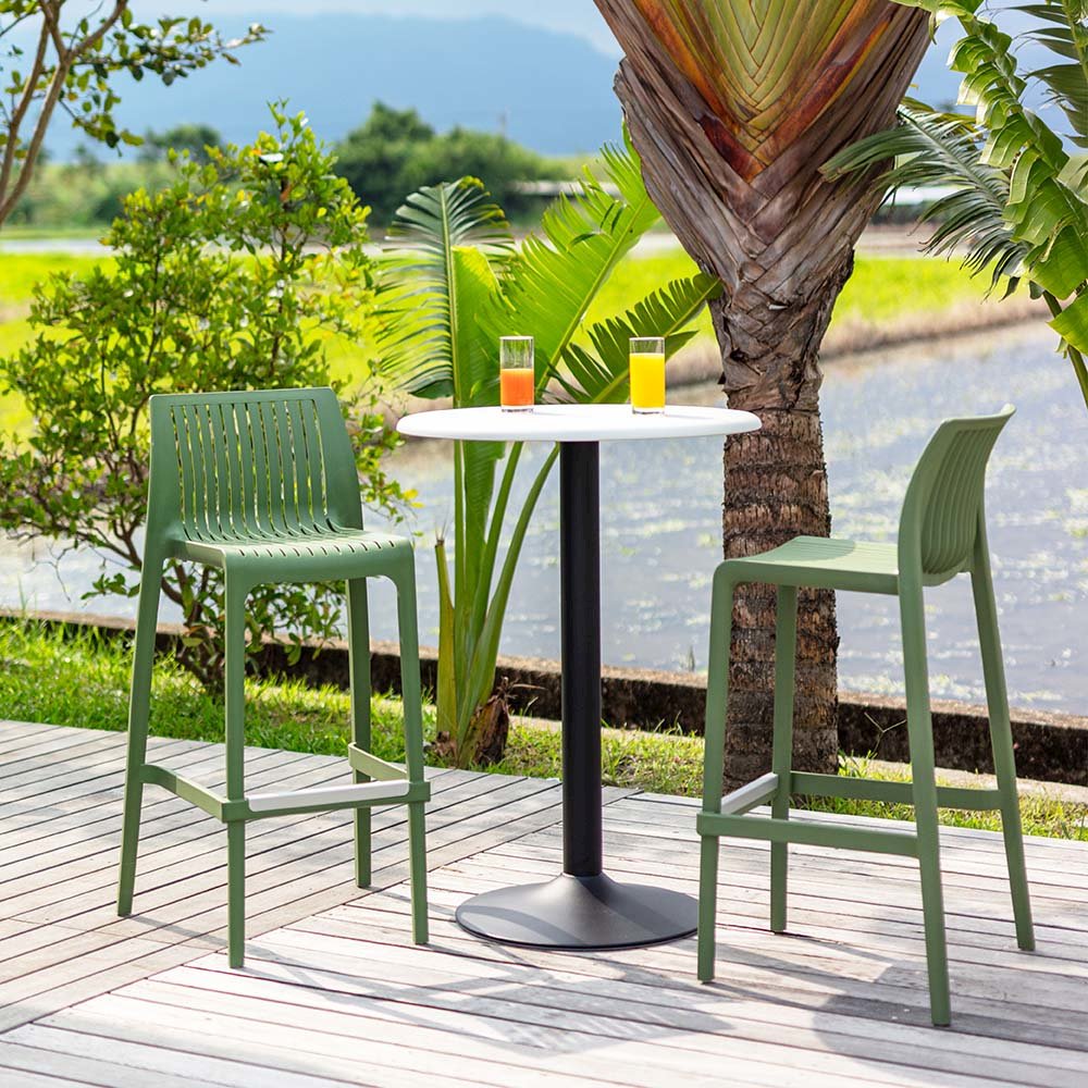Milos Resin Stackable Bar Stool Set of 2. Picture 2
