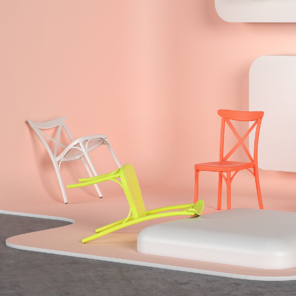 Stackable Resin Crossback Dining Chair Set of 2. Picture 2