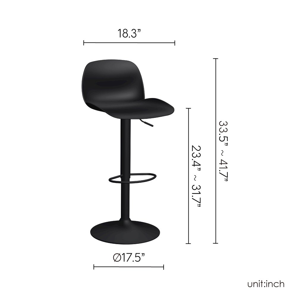Koln Adjustable Bar Stool Set of 2. Picture 4