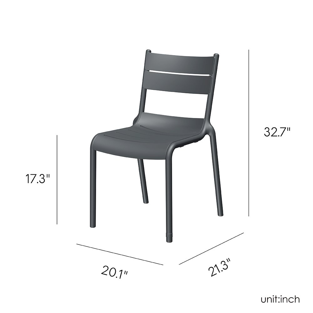 Naples B Stackable Side Chair Dark Grey, 2 Pcs. Picture 5