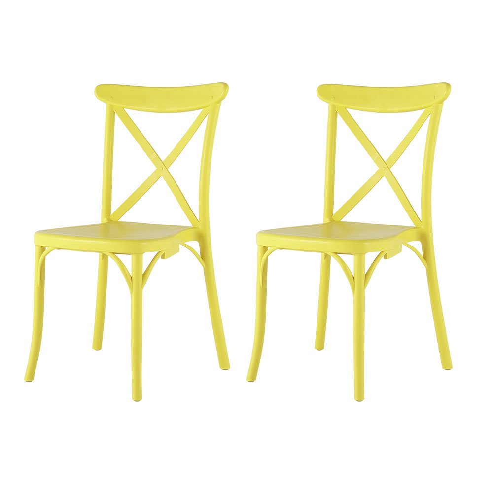 Stackable Resin Crossback Dining Chair Set of 2. Picture 1