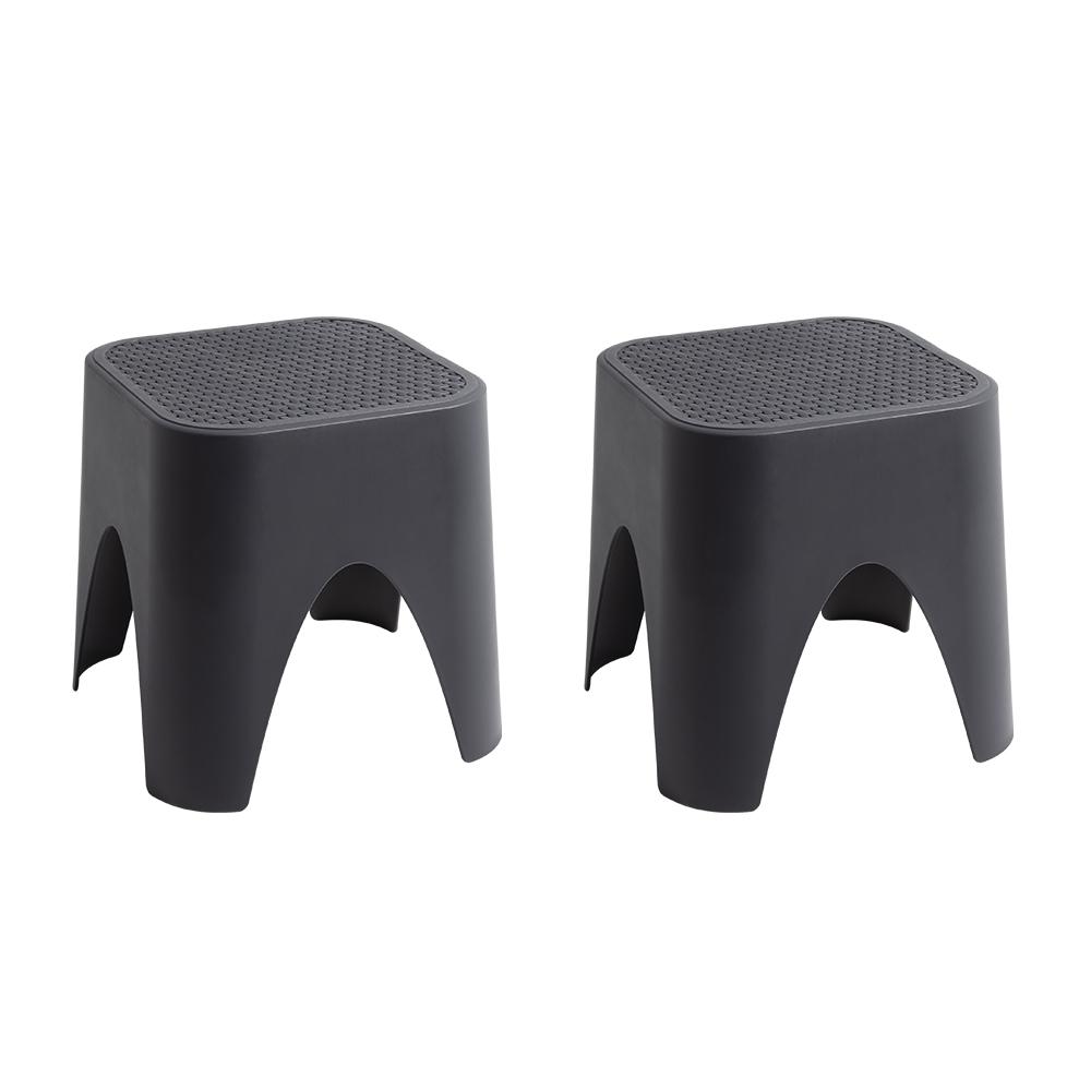 Mallorca Stackable Rattan Top Side Table/Ottoman Set of 2. Picture 1