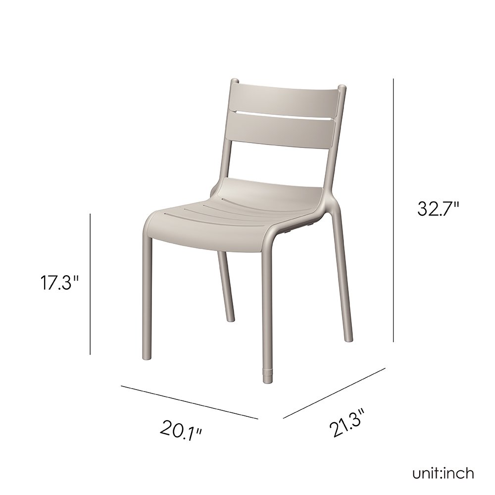 Naples B Stackable Side Chair Taupe, 2 Pcs. Picture 5