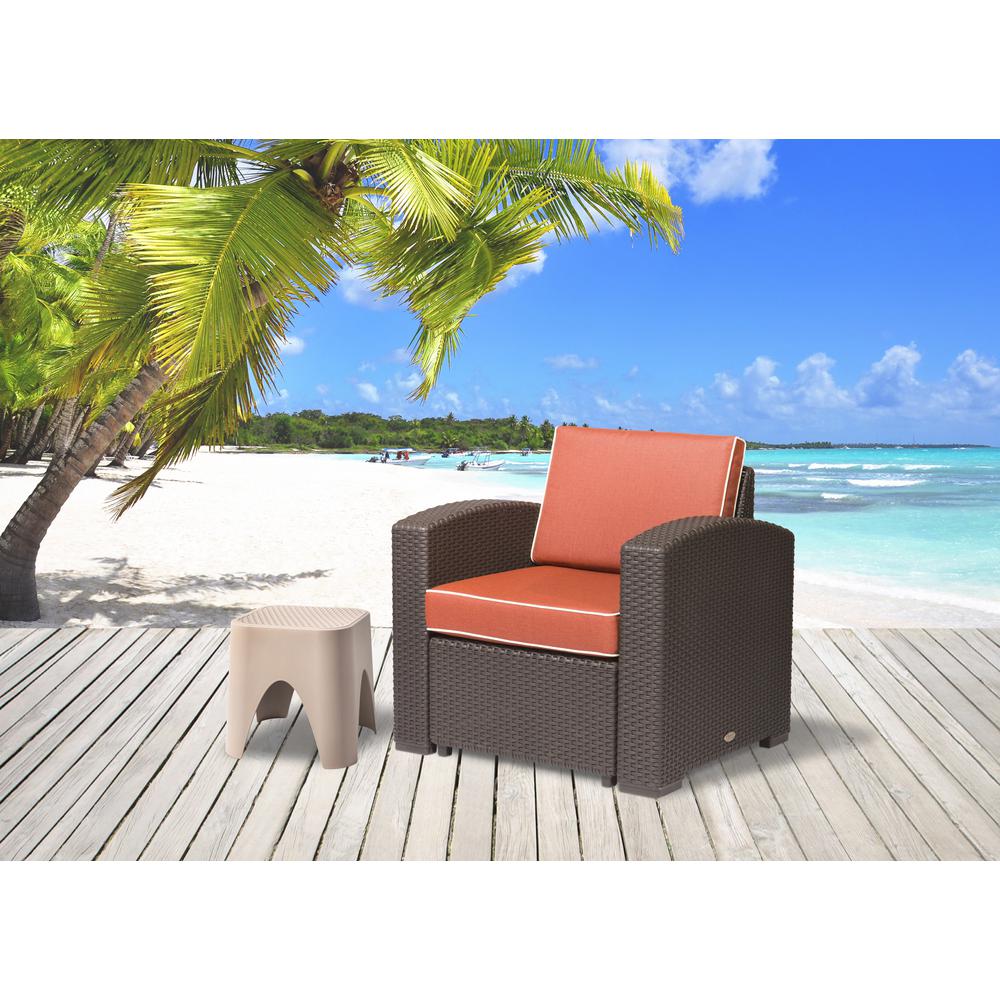 Lagoon Magnolia Rattan Club Chair with Cushion. Picture 2