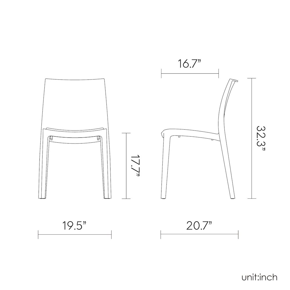 Lagoon Sensilla Stackable Dining Chairs Set of 4. Picture 6
