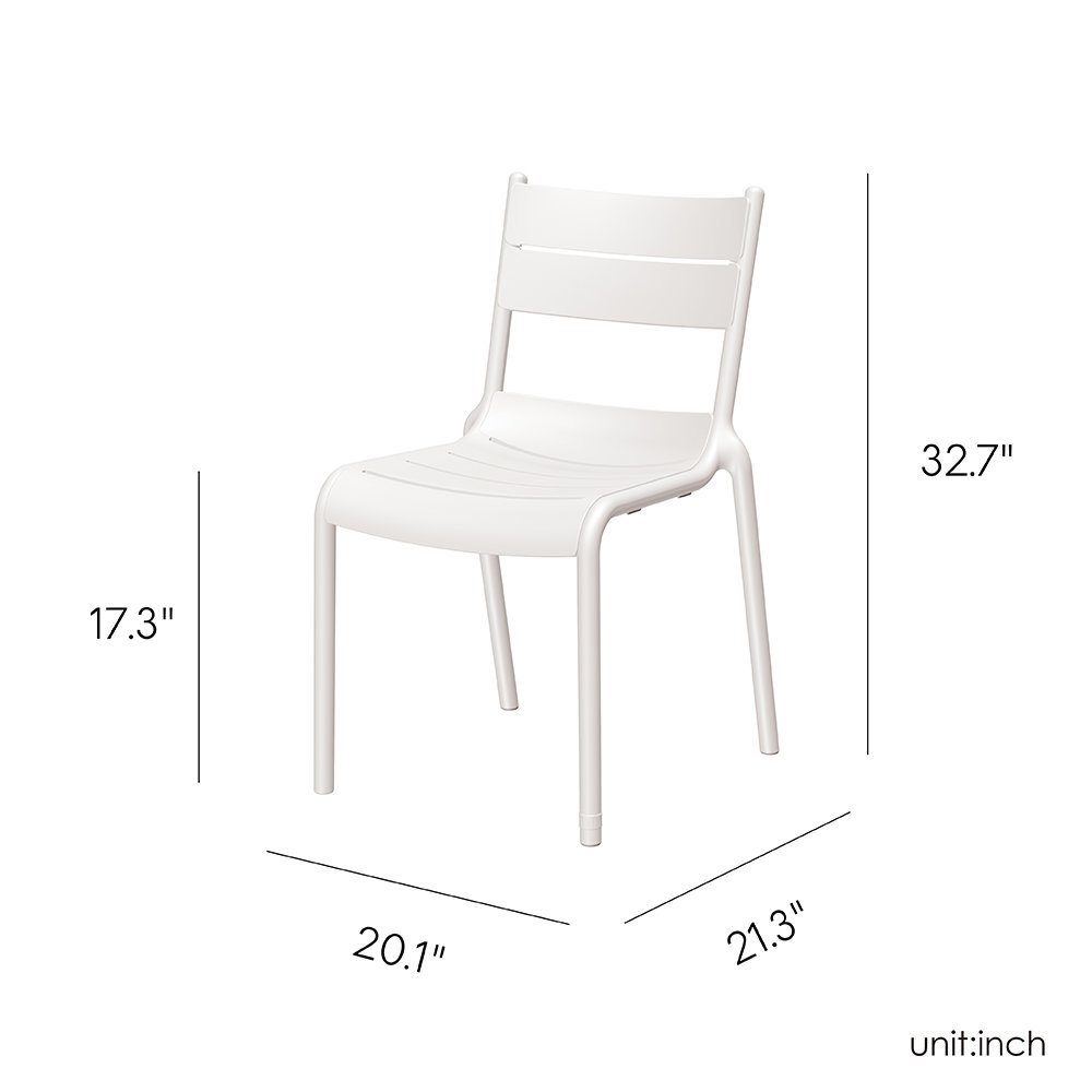 Naples B Stackable Side Chair White, 2 Pcs. Picture 5