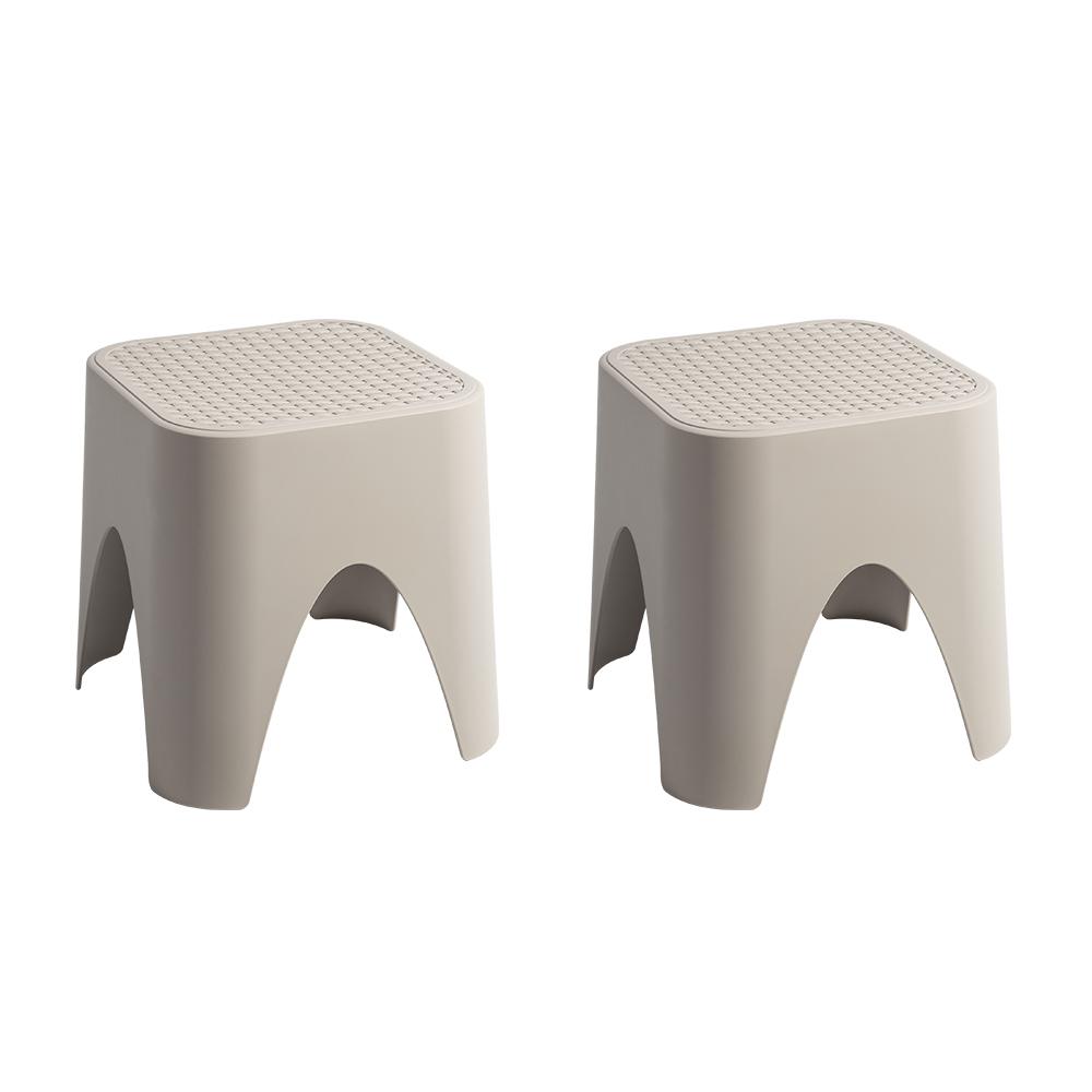 Mallorca Stackable Rattan Top Side Table/Ottoman Set of 2. Picture 1
