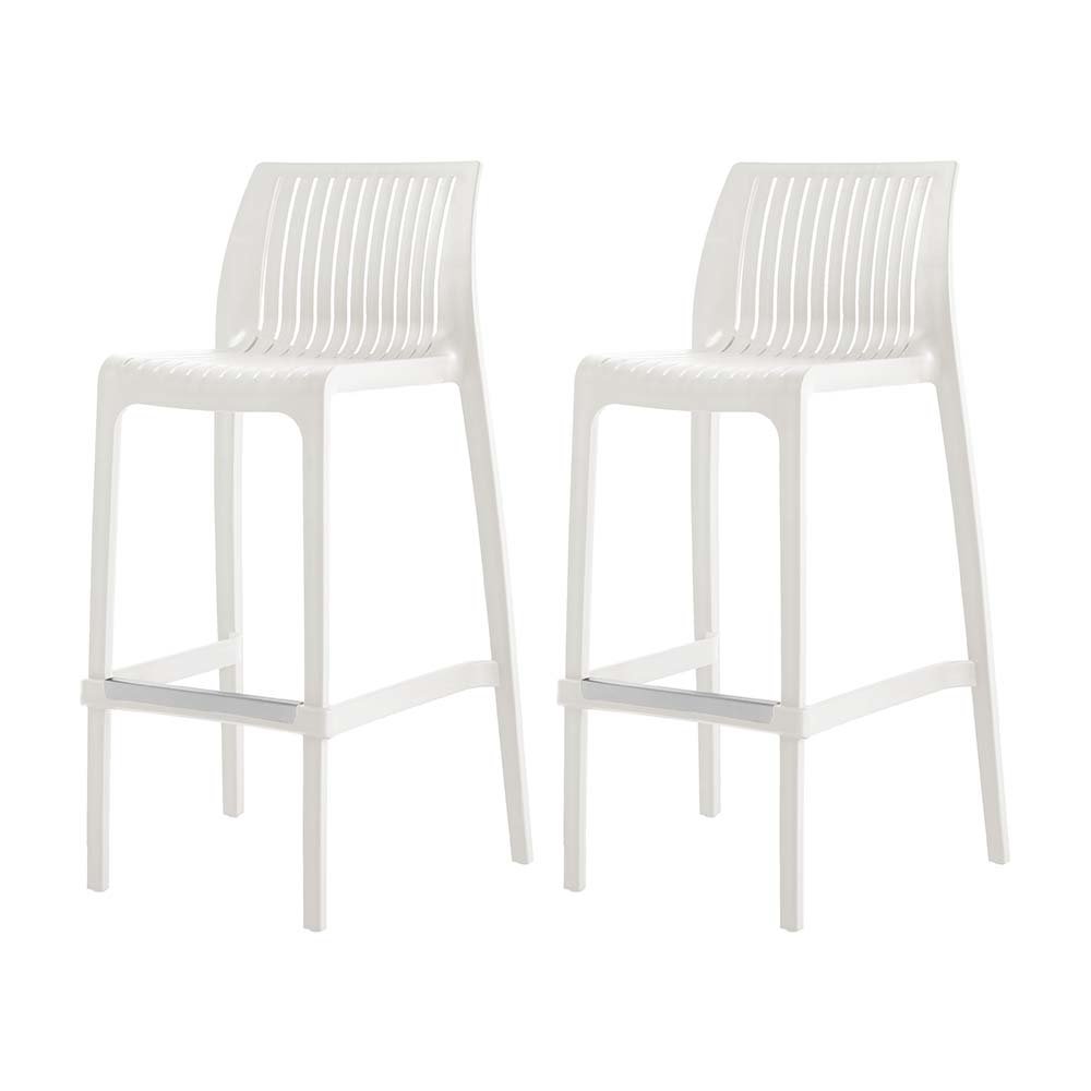 Milos Resin Stackable Bar Stool Set of 2. Picture 1
