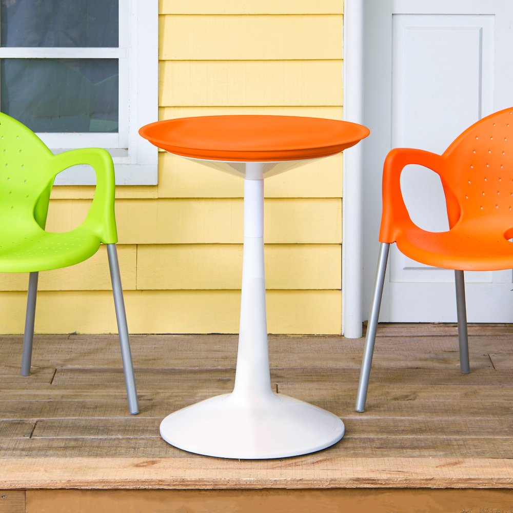 Lagoon Sprout Resin Adjustable Round Side Table. Picture 2