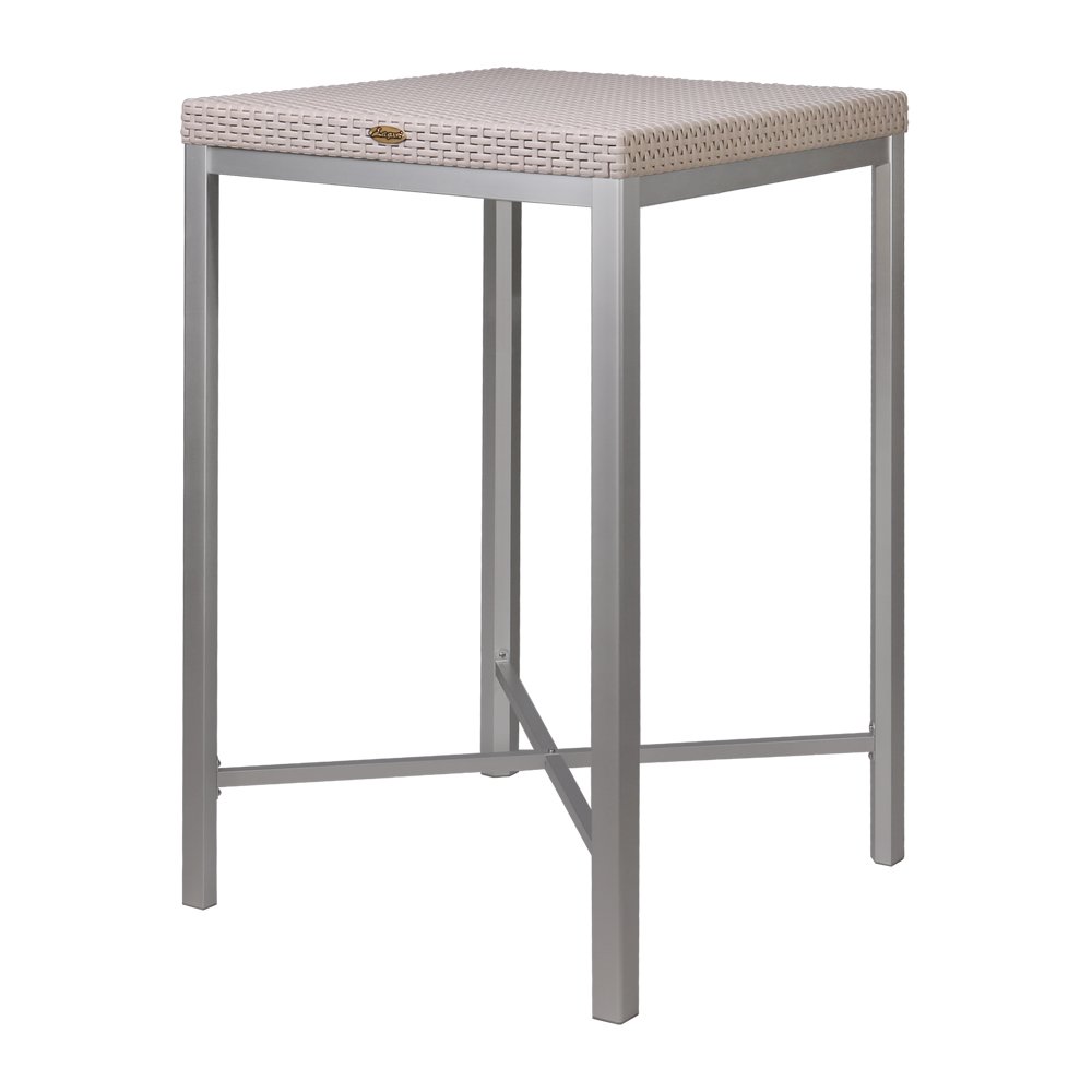 Russ Rattan Bar Table with Aluminum Legs. Picture 1