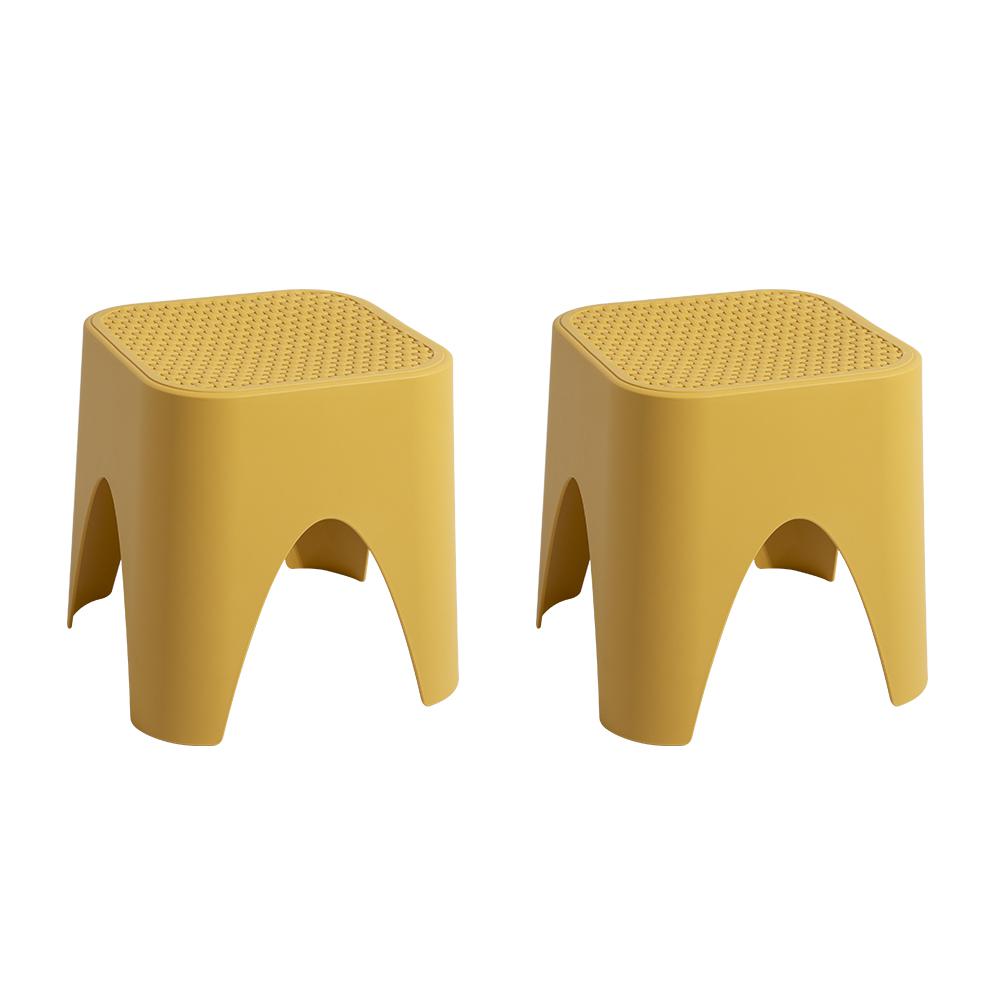 Mallorca Stackable Rattan Top Side Table/Ottoman Set of 2. Picture 1