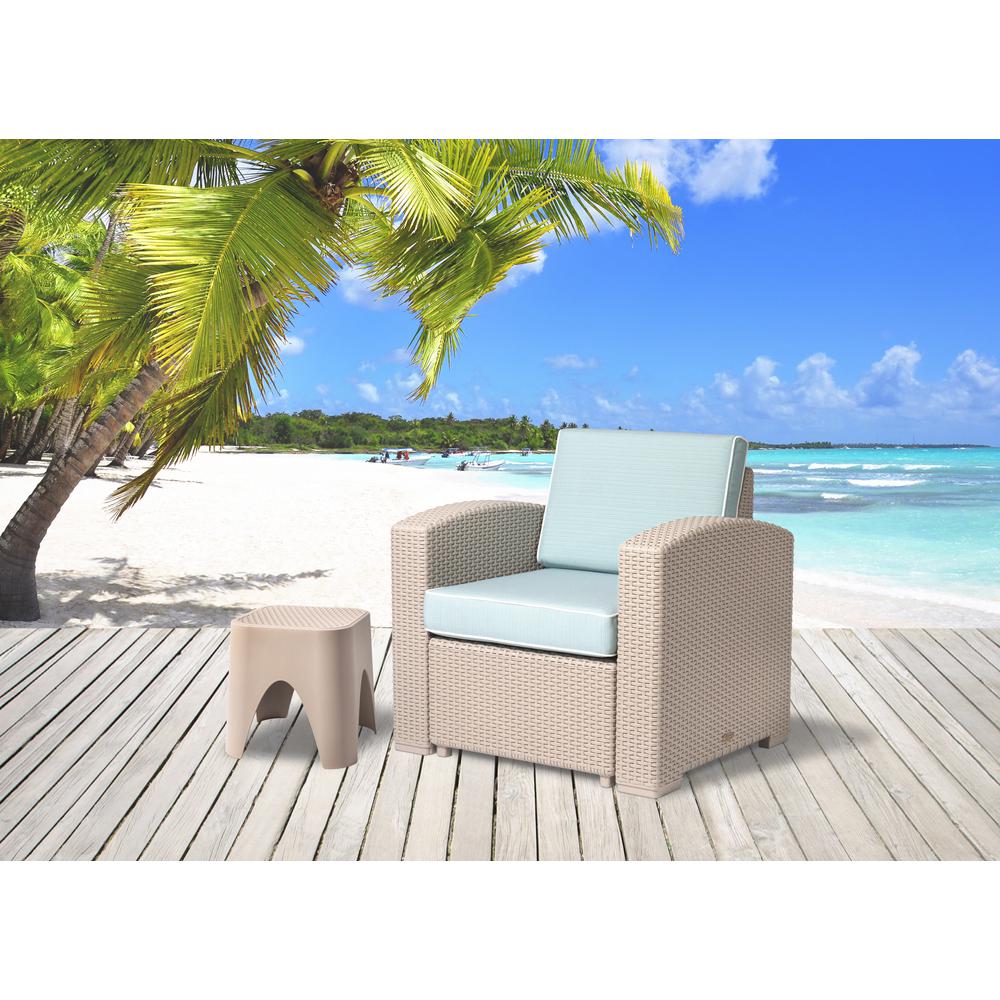 Lagoon Magnolia Rattan Club Chair with Cushion. Picture 2