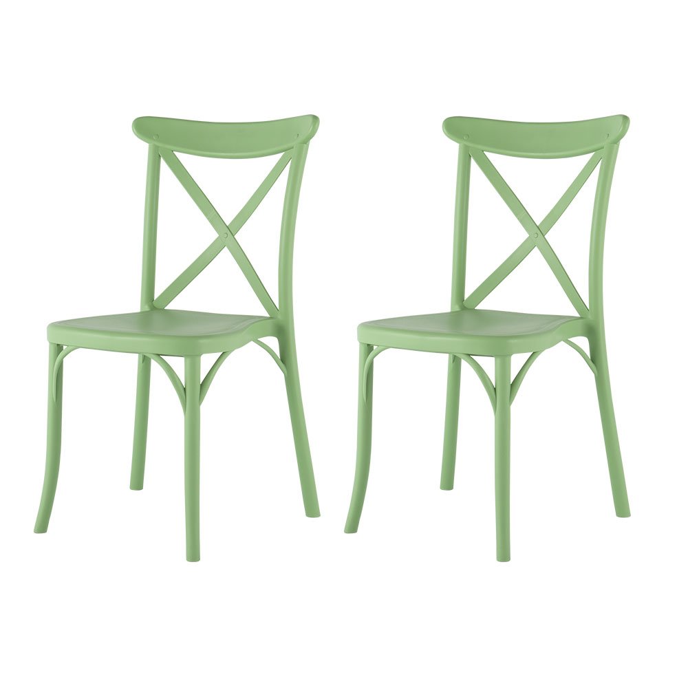 Stackable Resin Crossback Dining Chair Set of 2. Picture 1