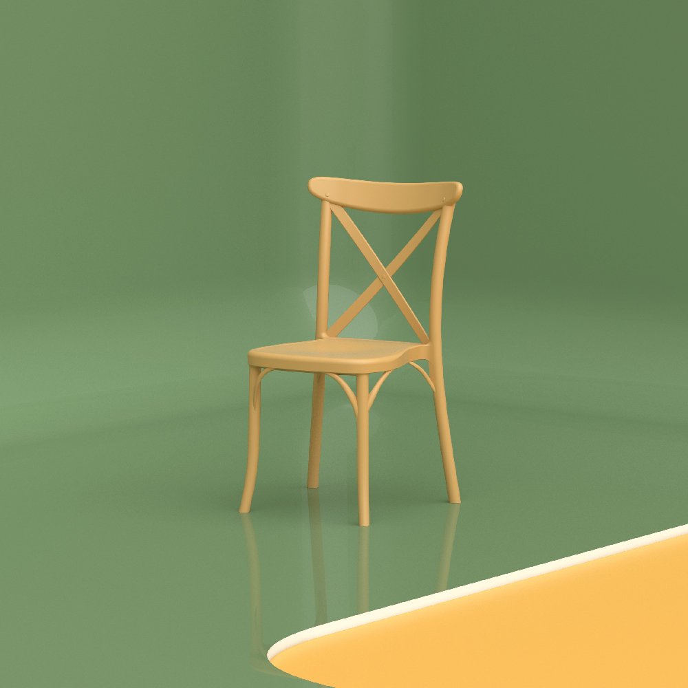 Stackable Resin Crossback Dining Chair Set of 2. Picture 2