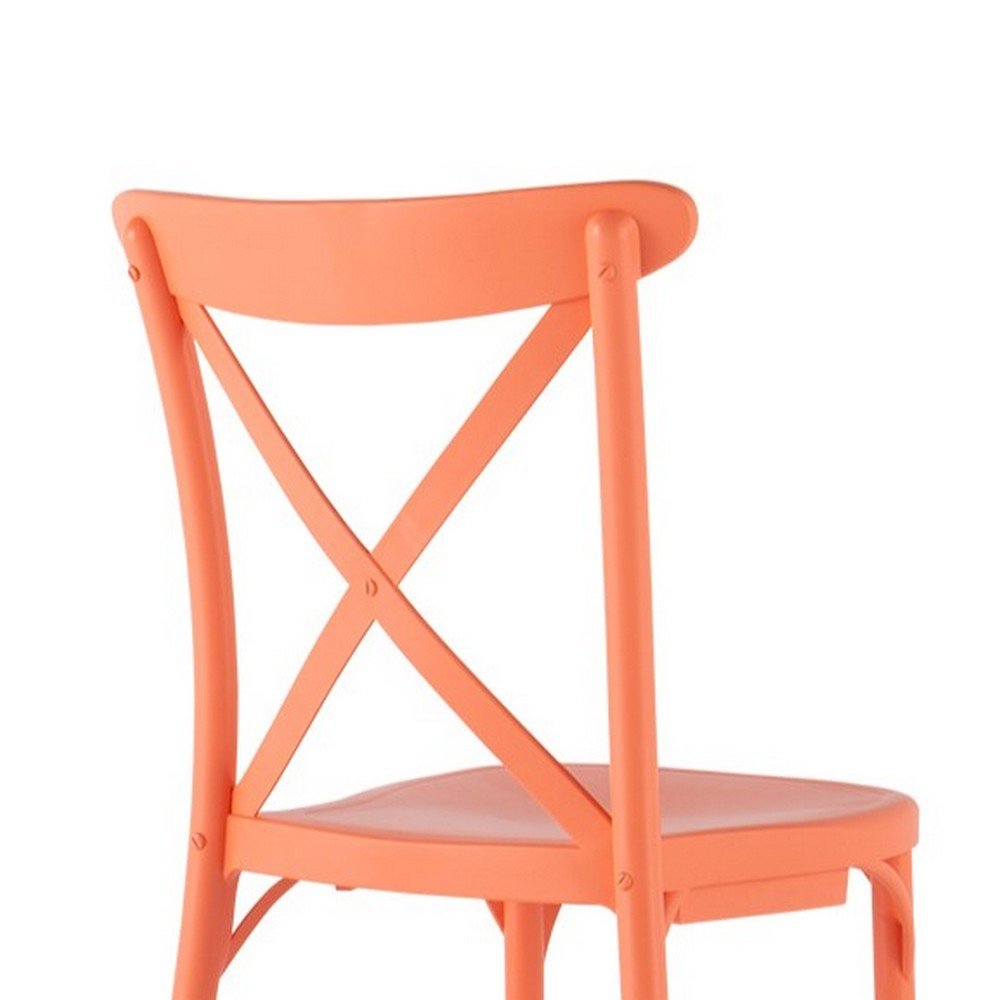 Stackable Resin Crossback Dining Chair Set of 2. Picture 6