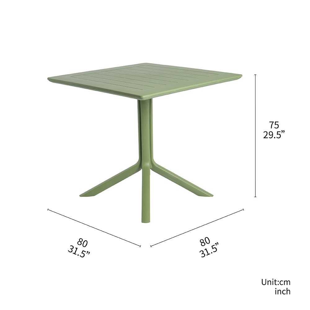Venice Resin Square Dining Table. Picture 3