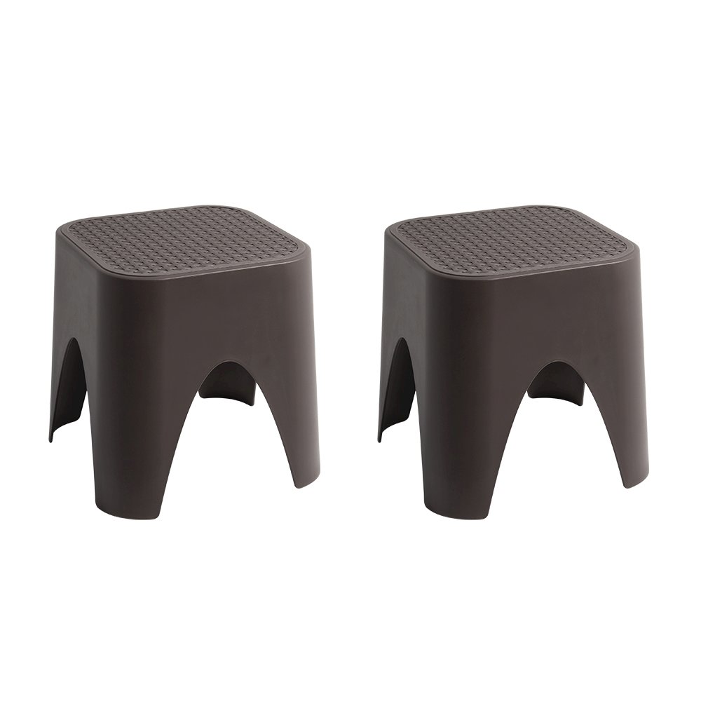 Mallorca Stackable Rattan Top Side Table/Ottoman Set of 2. Picture 1