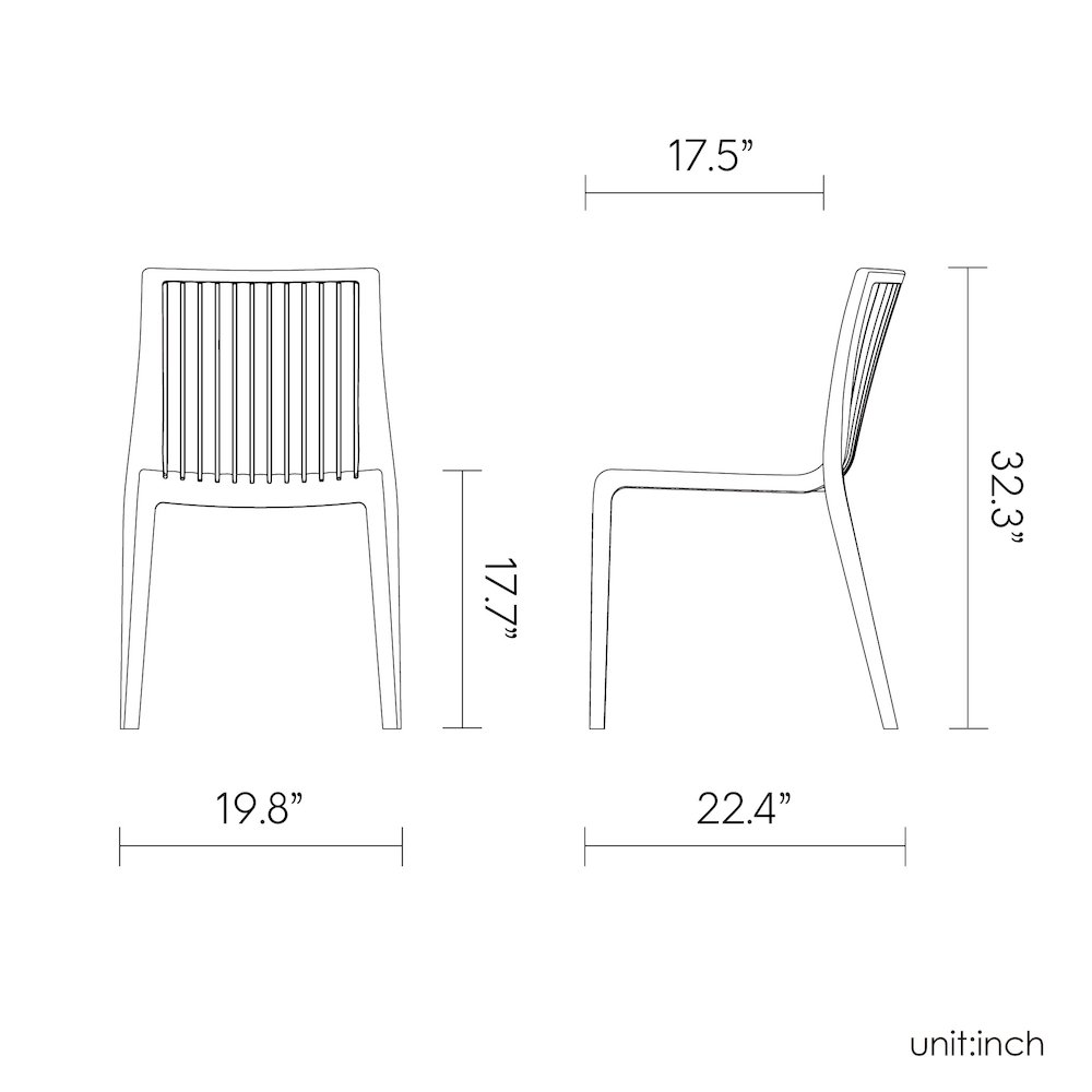 Lagoon Milos Stackable Side Chair Set of 2. Picture 7