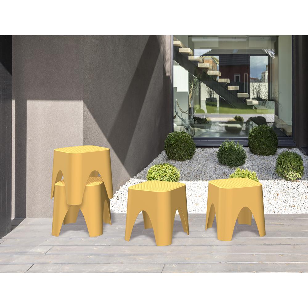 Mallorca Stackable Rattan Top Side Table/Ottoman Set of 2. Picture 3