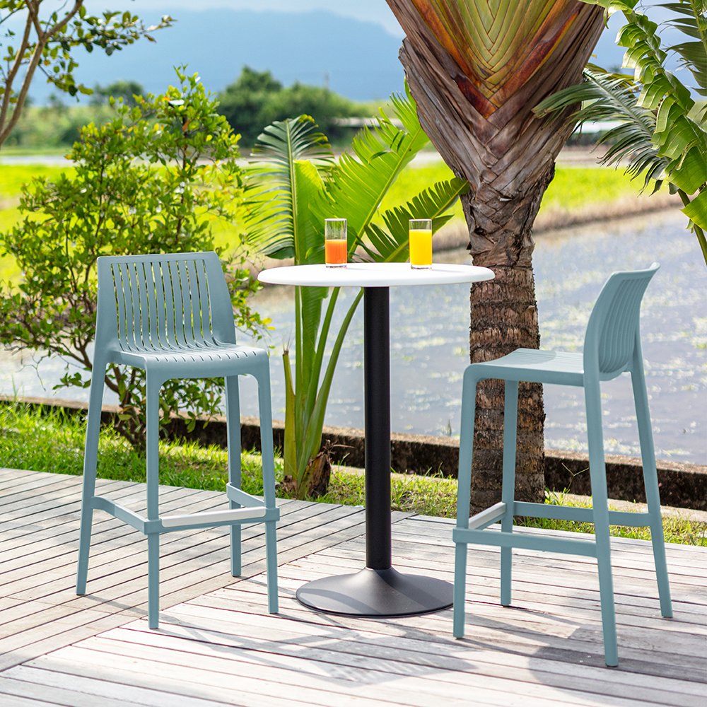 Milos Resin Stackable Bar Stool Set of 2. Picture 2