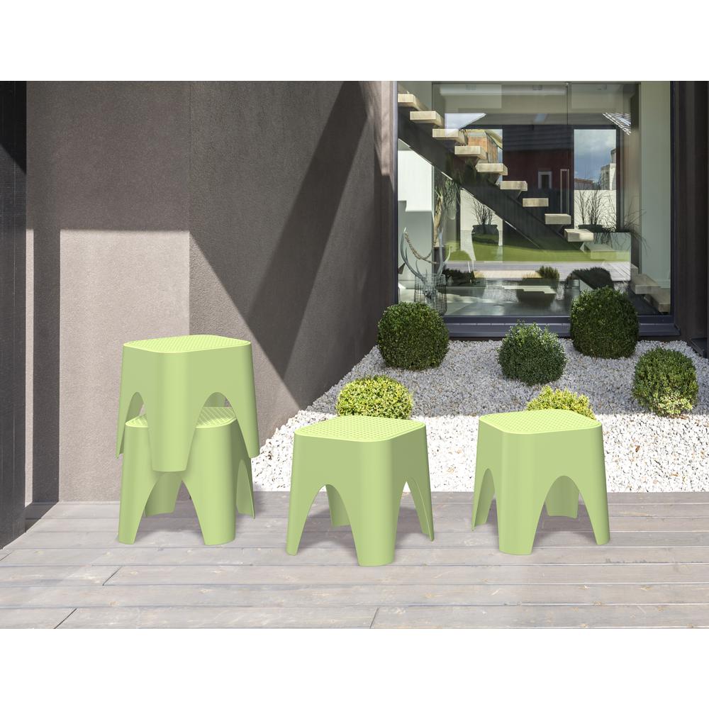 Mallorca Stackable Rattan Top Side Table/Ottoman Set of 2. Picture 3