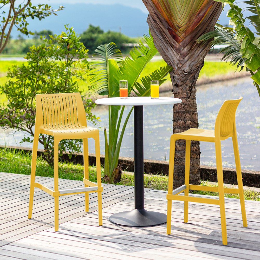 Milos Resin Stackable Bar Stool Set of 2. Picture 2