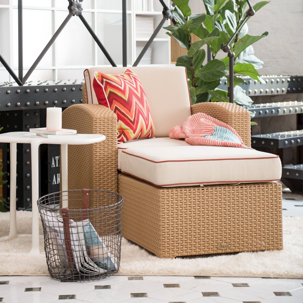 Lagoon Magnolia Rattan Club Chair with Cushion. Picture 3