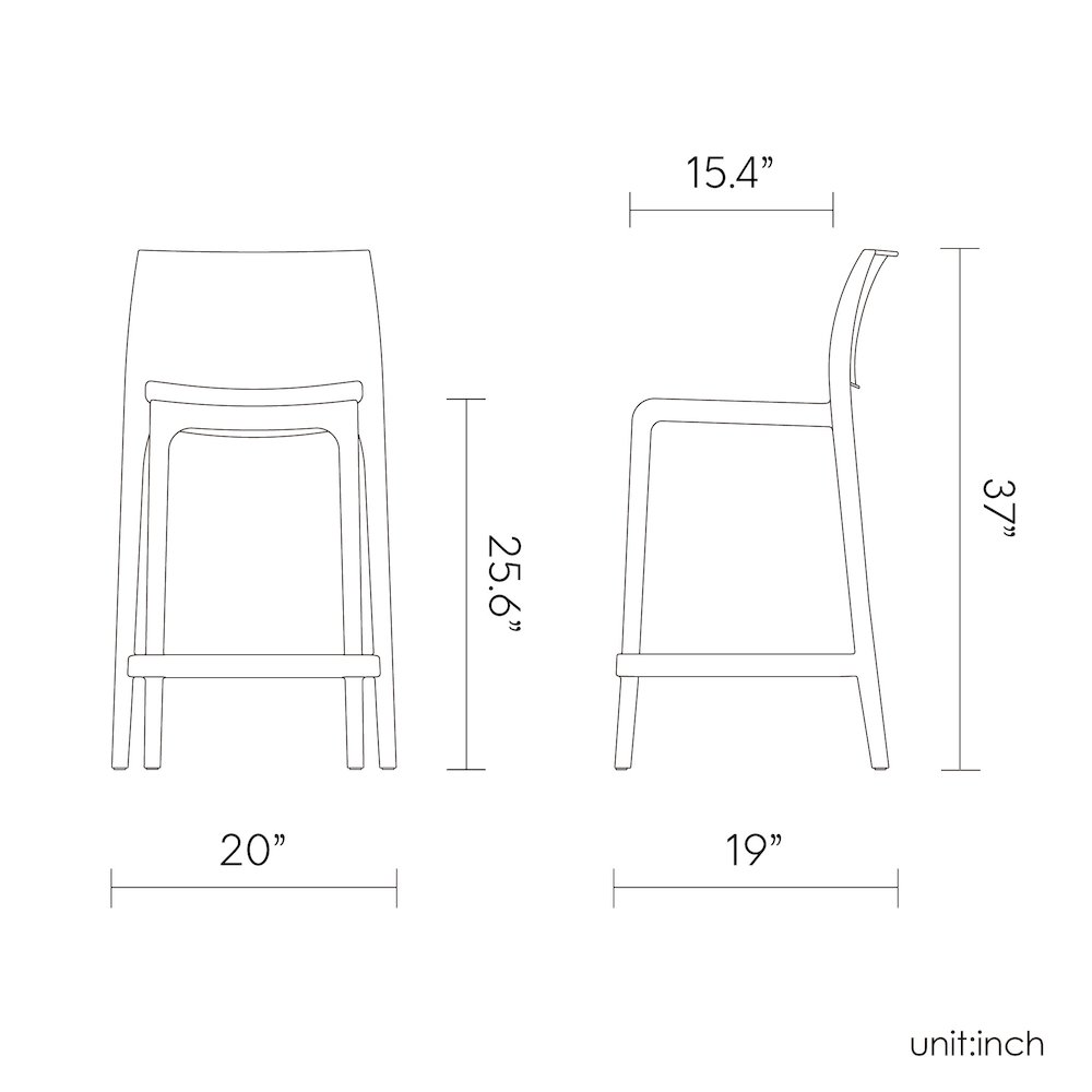 Sensilla Resin Stackable Counter Stool Set of 2. Picture 6