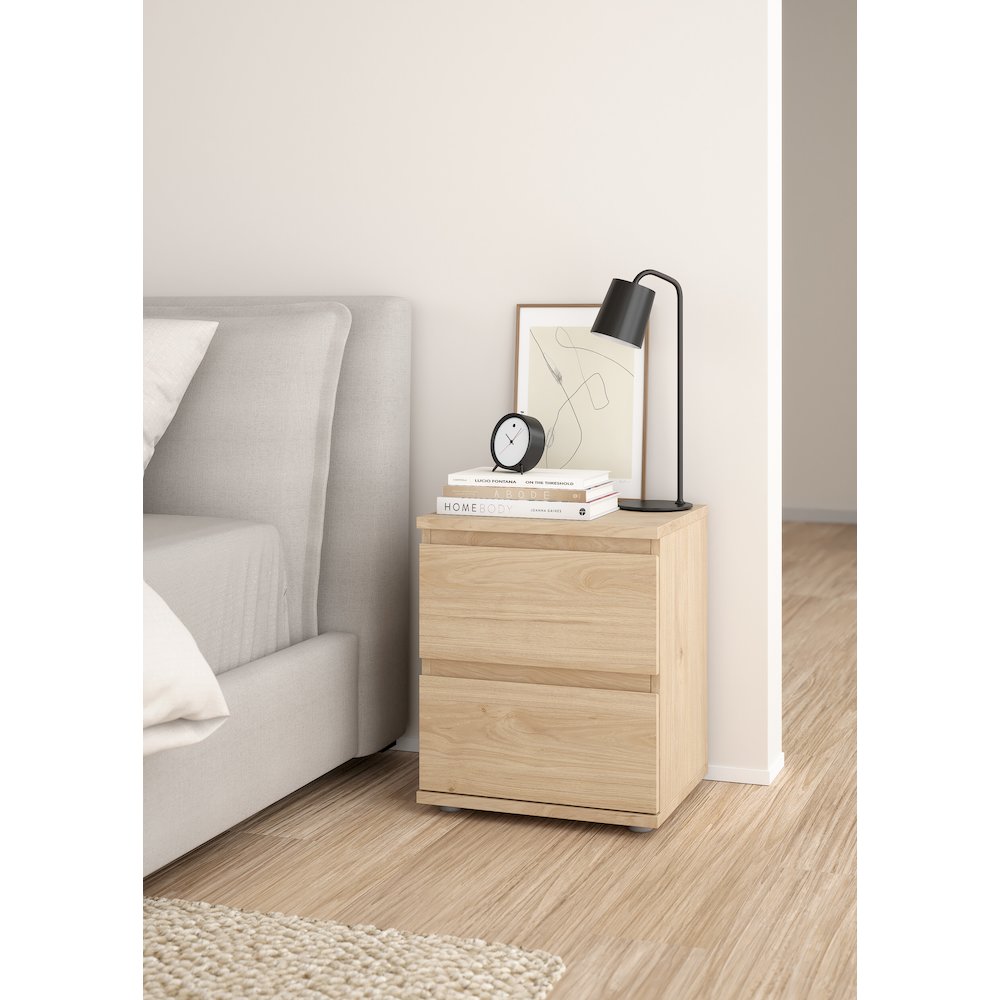 Aurora 2 Drawer Nightstand, Jackson Hickory. Picture 2