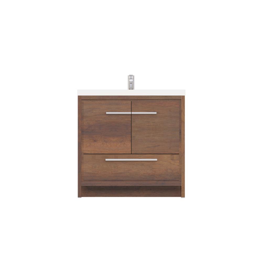 Sortino 36" Modern Bathroom Vanity in Rosewood. Picture 1