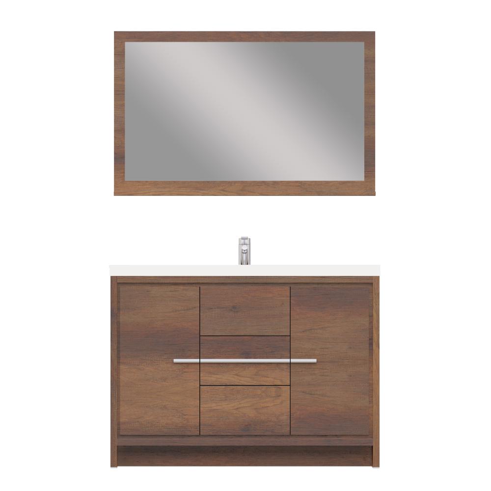 Sortino 48" Modern Bathroom Vanity in Rosewood. Picture 6