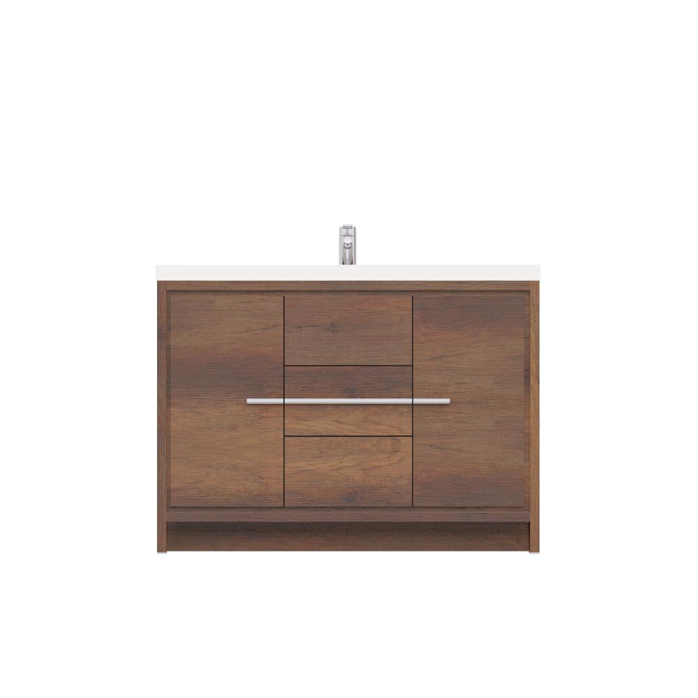 Sortino 48" Modern Bathroom Vanity in Rosewood. Picture 1