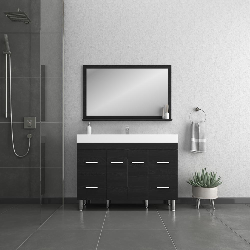 Ripley 48" Modern Single Bathroom Vanity in Black. Picture 2