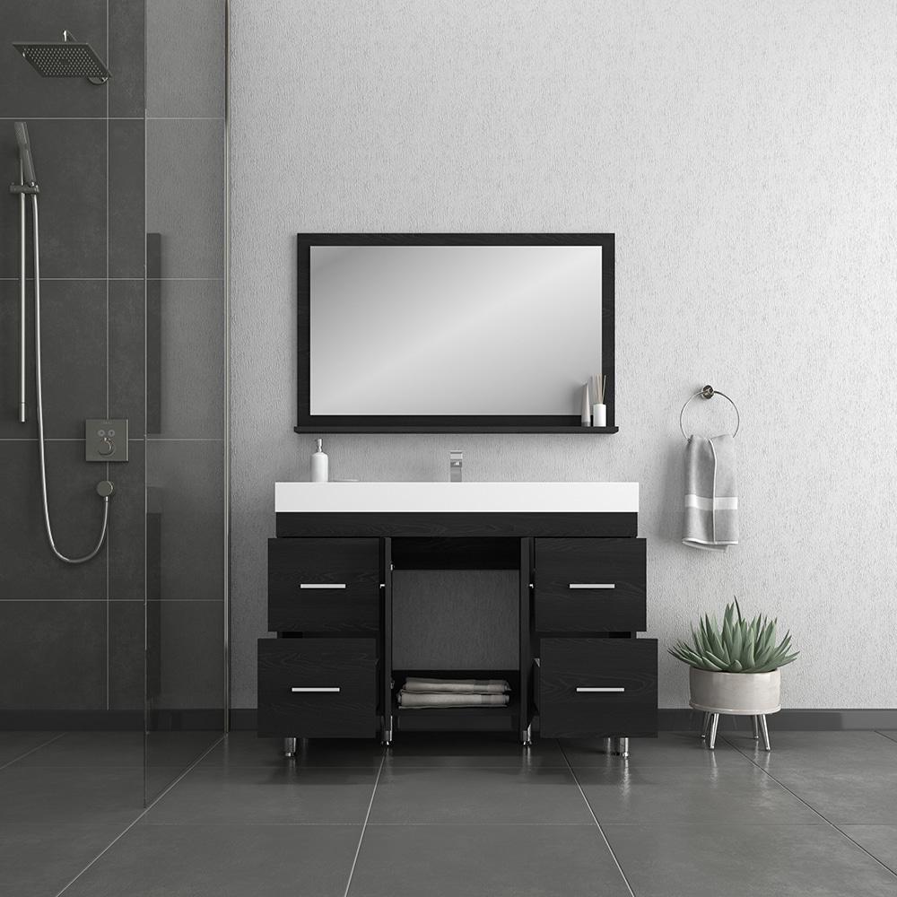 Ripley 48" Modern Single Bathroom Vanity in Black. Picture 6
