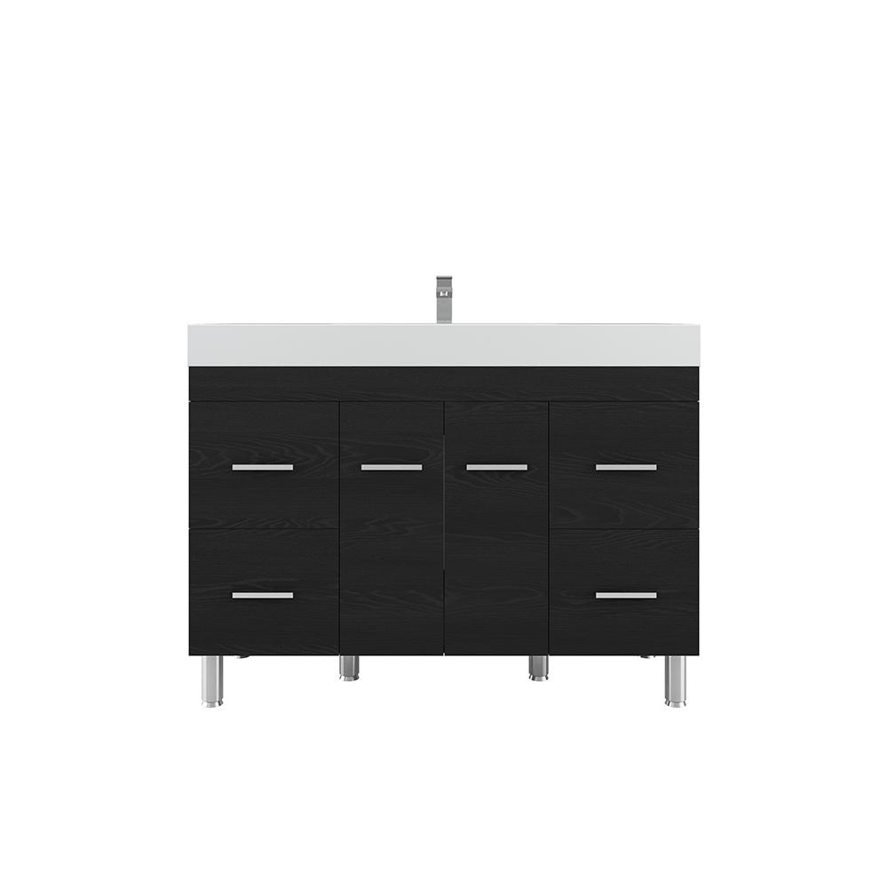 Ripley 48" Modern Single Bathroom Vanity in Black. Picture 1