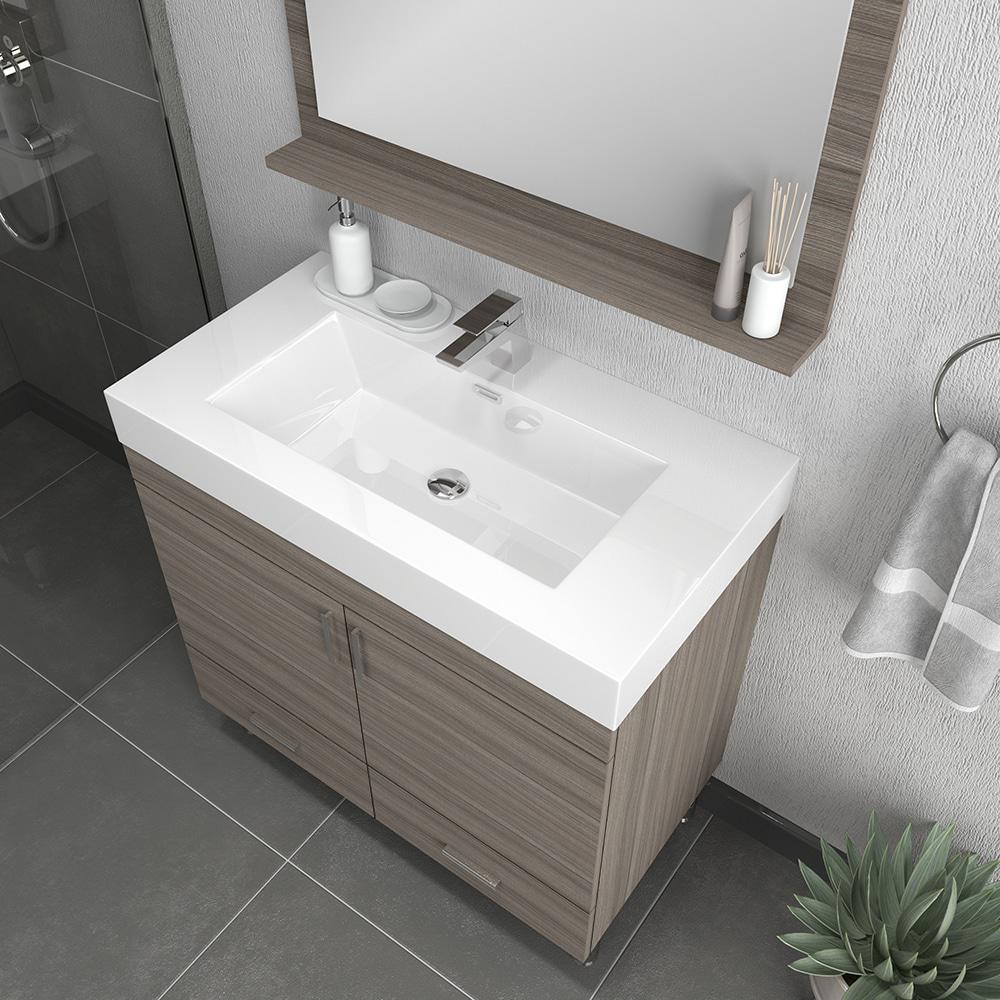 Ripley 36" Modern Bathroom Vanity in Gray. Picture 2