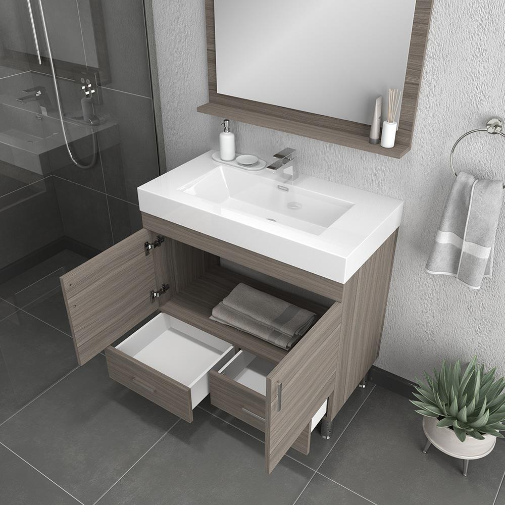 Ripley 36" Modern Bathroom Vanity in Gray. Picture 3