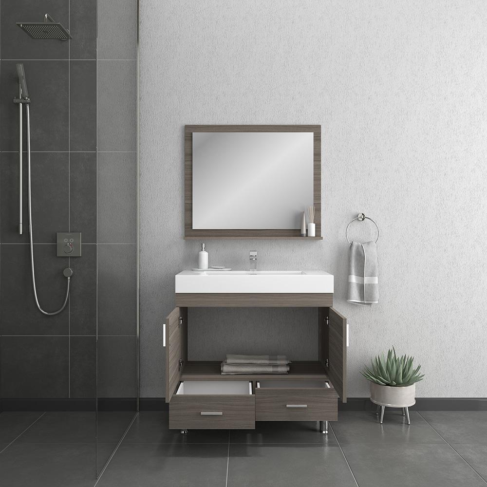 Ripley 36" Modern Bathroom Vanity in Gray. Picture 4
