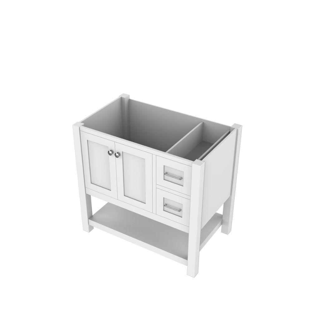 36" Vanity WHITE with No Top. Picture 1