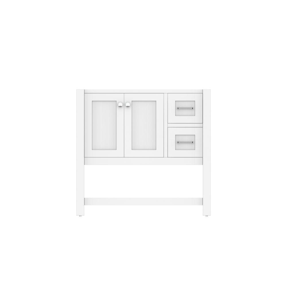 36" Vanity WHITE with No Top. Picture 3