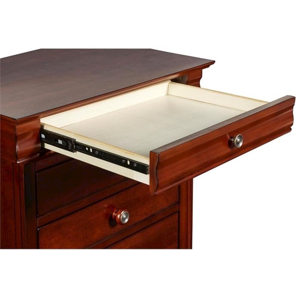 Versailles Solid Wood Engineered Wood Nightstand in Cherry. Picture 4