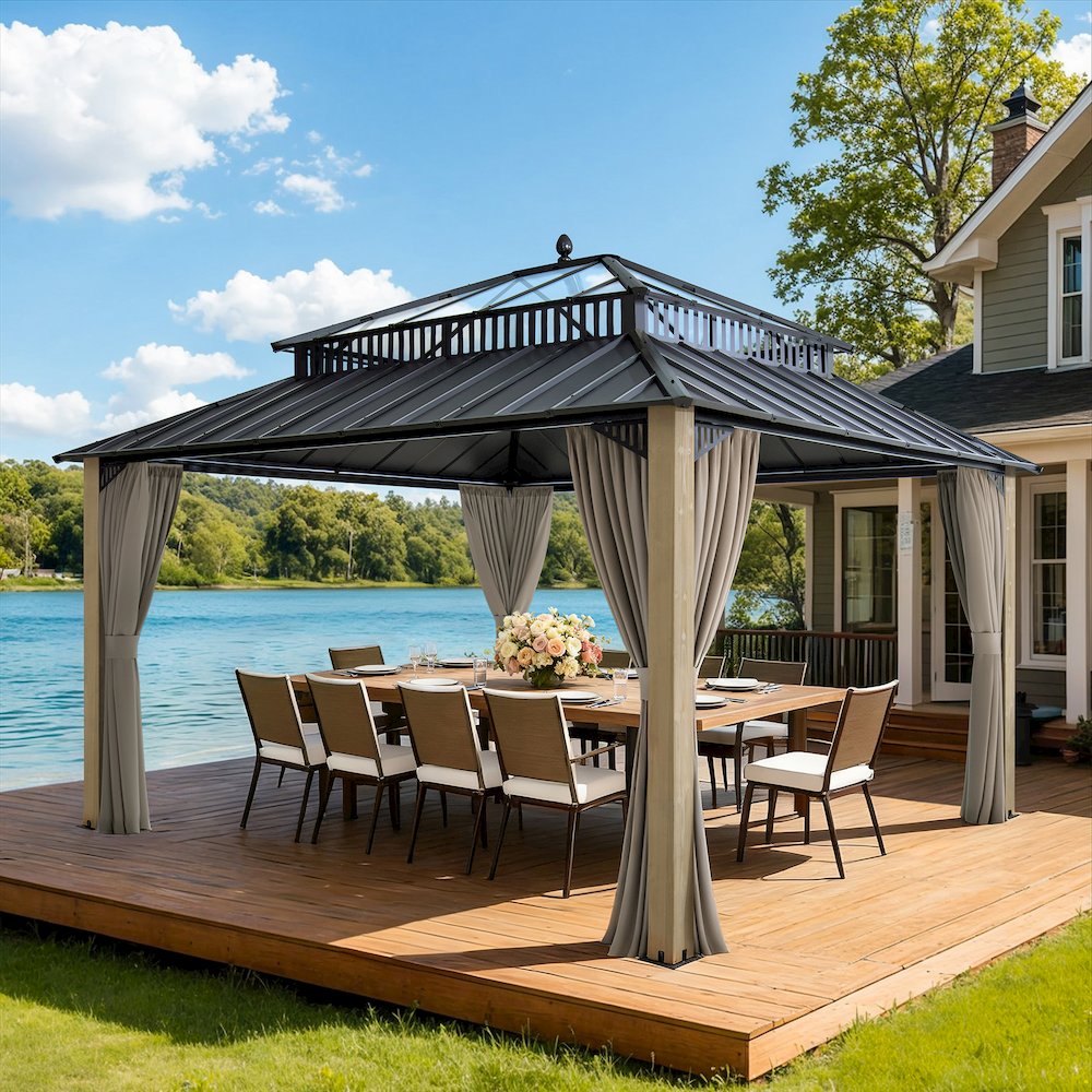 14 ft. x 12 ft. Kingston Extra-Tall, Wide Hardtop Wood Gazebo. Picture 3