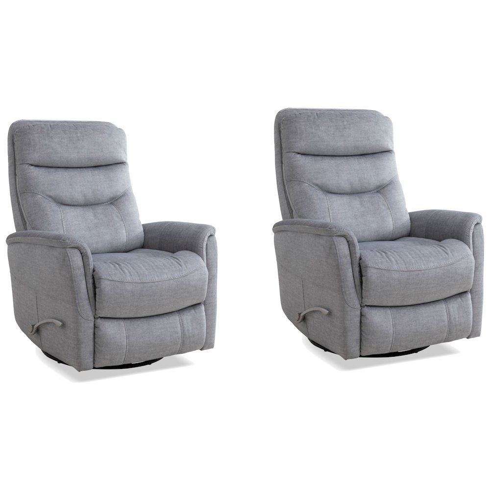 Capri Silver Recliner Nursery Glider Set – Elegant Boucle Chairs for Comfort. Picture 1