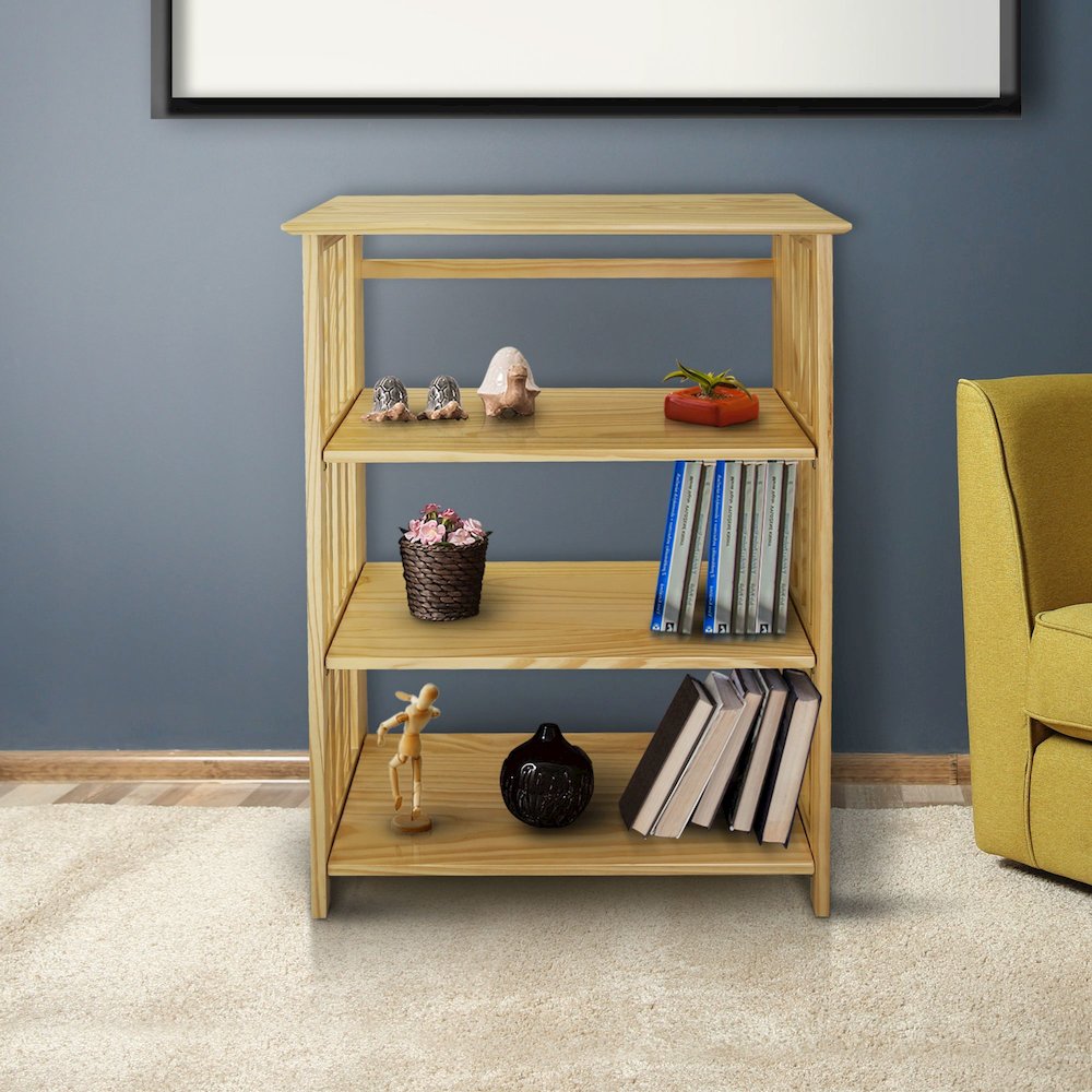 Soho Manhattan 4-Shelf Folding Bookcase 26" Wide - Natural. Picture 6